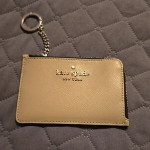 Kate Spade Beige Card Holder Keychain